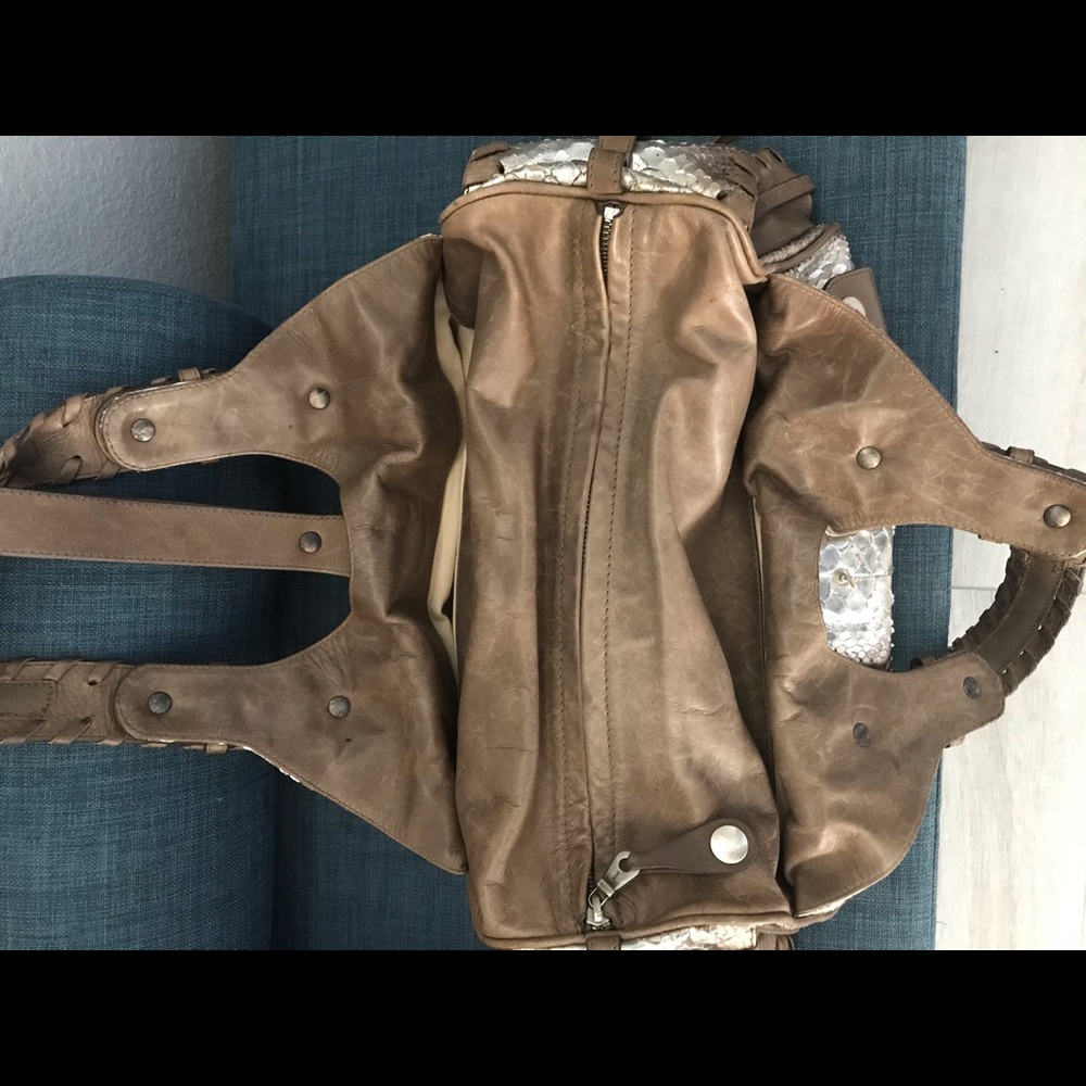 Chloe Metallic Gold Snakeskin Leather Satchel - Picture 5 of 7